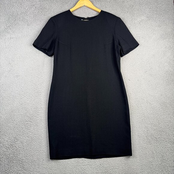 Talbots Dress Women Size 10P Black Sheath 100% Wool Vintage Midi Funeral Church - Picture 1 of 10